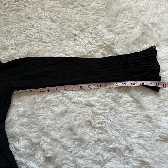 Madewell Blouse Pleated Flare-Sleeve Top Semisheer Black XXS NWT New - Picture 14 of 14